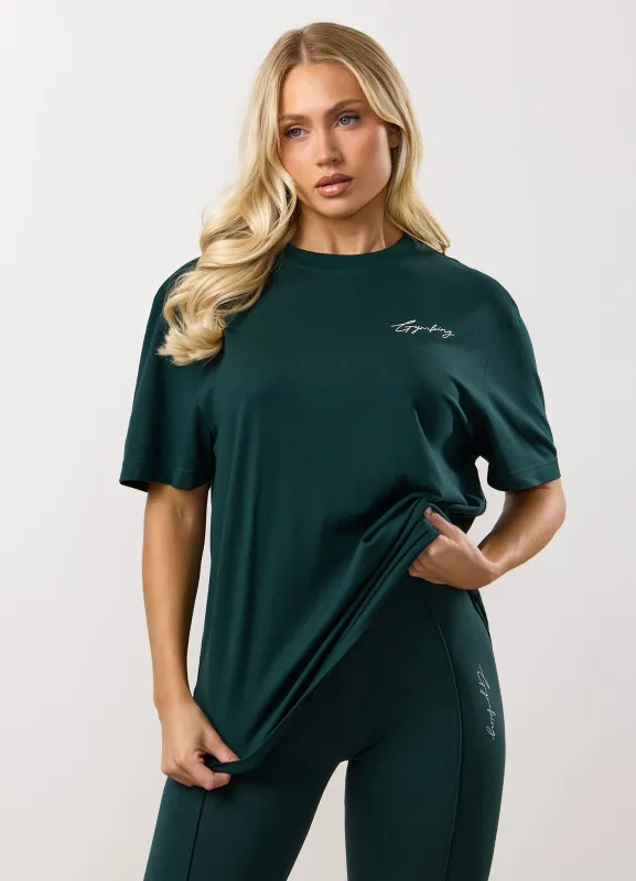 Gym King Reset Boyfriend Tee - Deep Forest Green sold by The Gym King