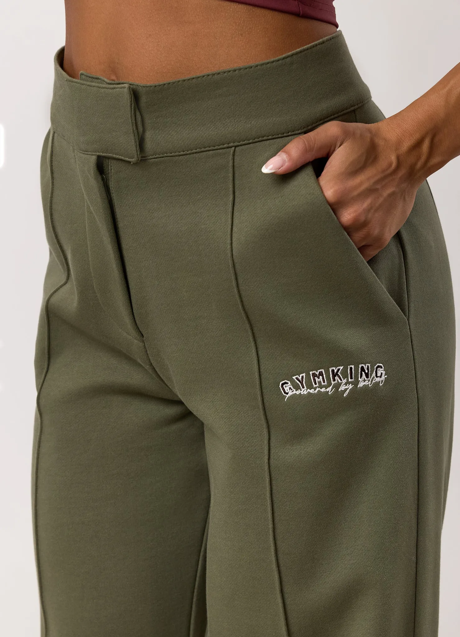 Gym King Powered By Belief Straight Leg Jogger - Warm Khaki sold by The Gym King product image thumbnail 3