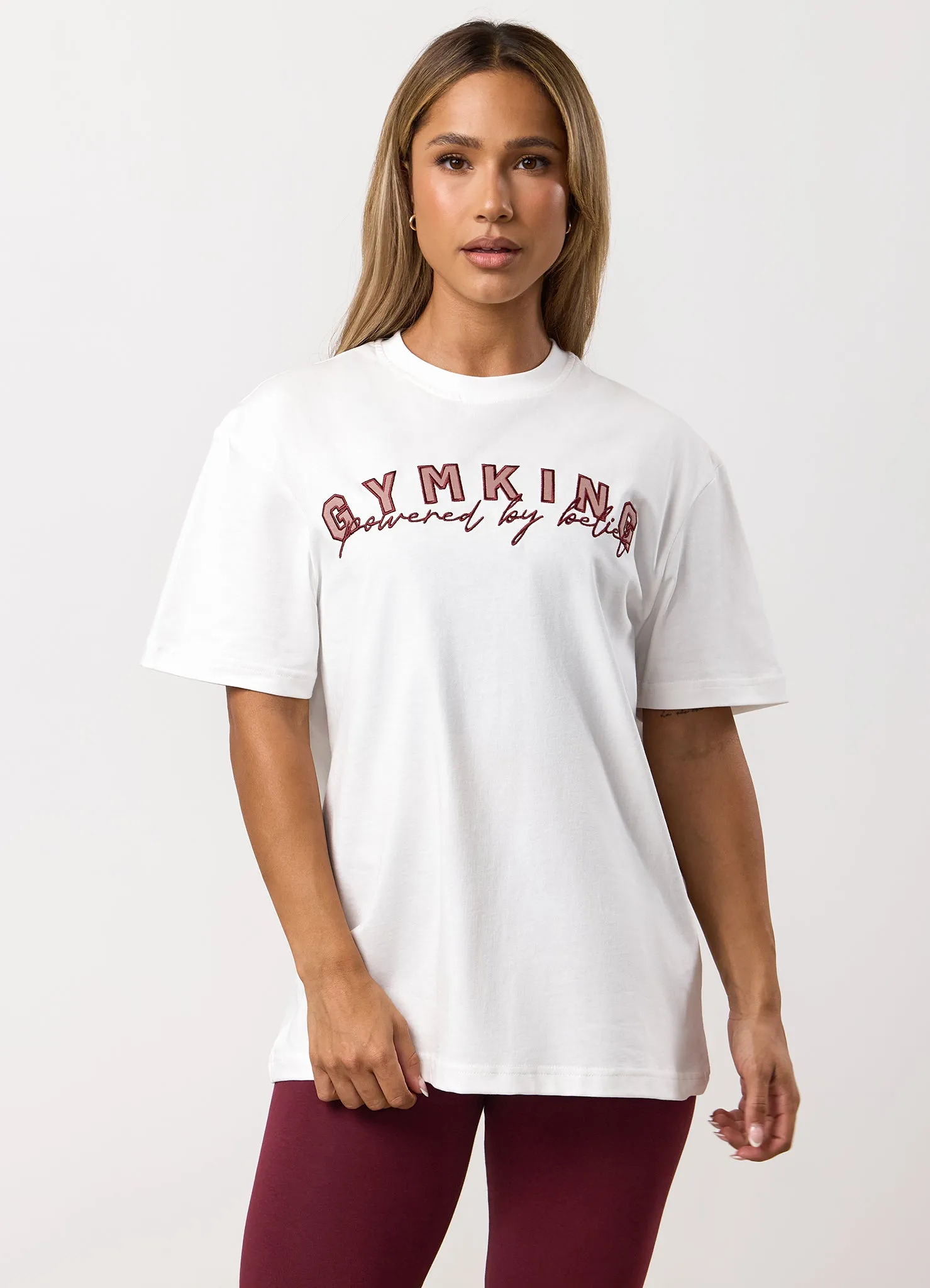 Gym King Powered By Belief BF Tee - Cream sold by The Gym King product image thumbnail 4