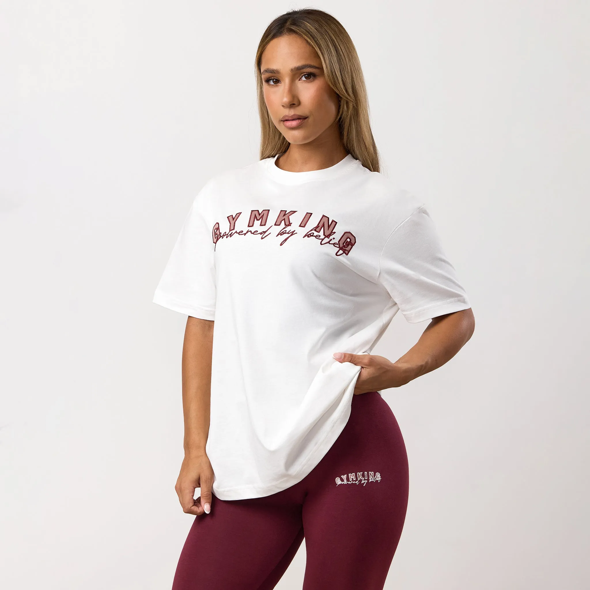 Gym King Powered By Belief BF Tee - Cream sold by The Gym King product image thumbnail 2