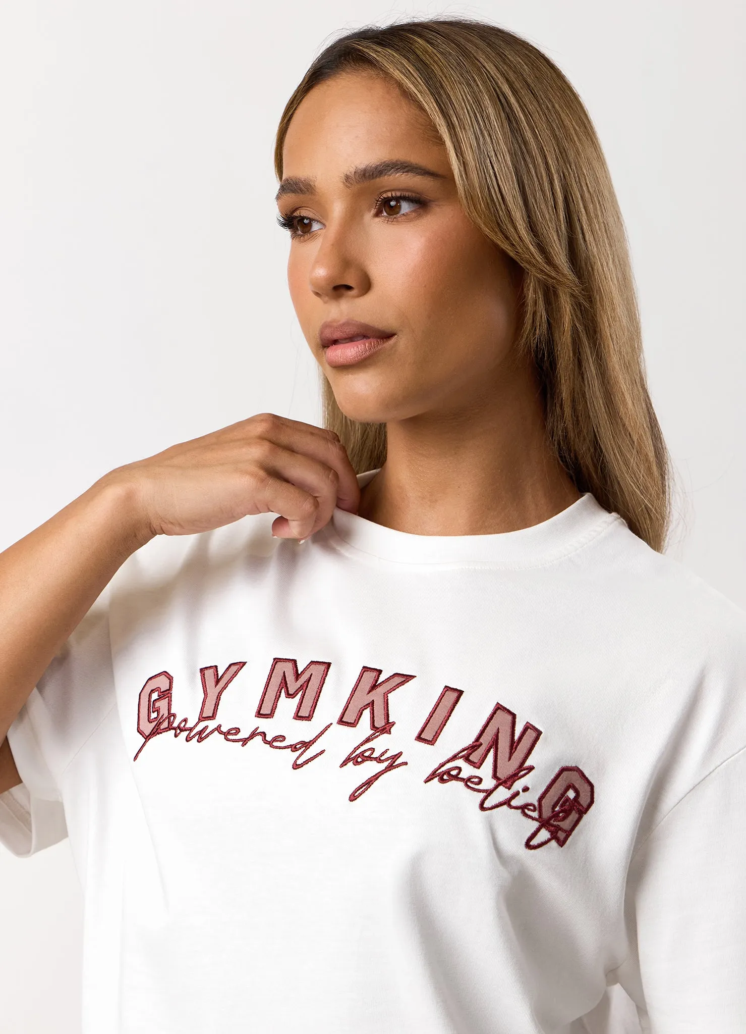 Gym King Powered By Belief BF Tee - Cream sold by The Gym King product image thumbnail 5