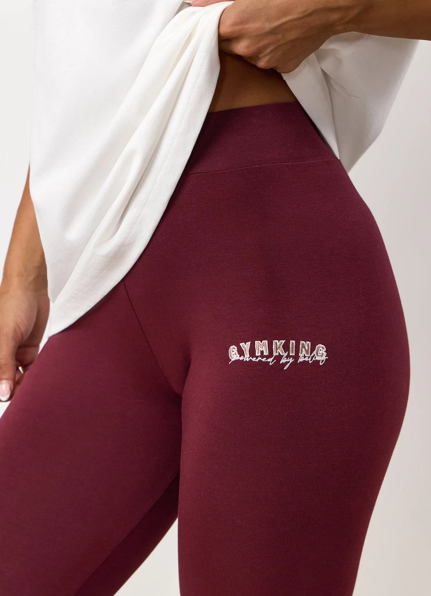 Gym King Powered By Belief Jersey Legging - Deep Cherry sold by The Gym King product image thumbnail 4
