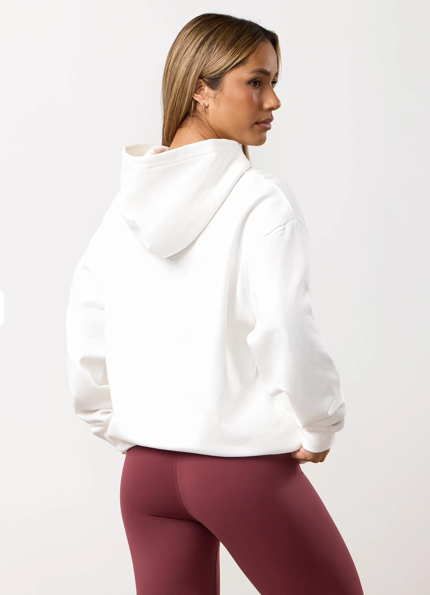 Gym King Powered By Belief Relaxed Fit Hood - Cream sold by The Gym King product image thumbnail 3