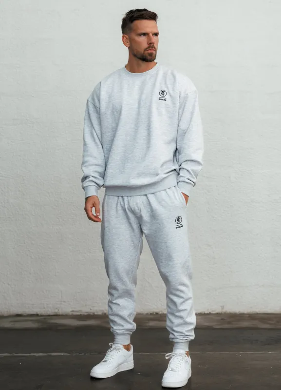 Gym King Aventus Fleece Crew Tracksuit - Snow Marl sold by The Gym King