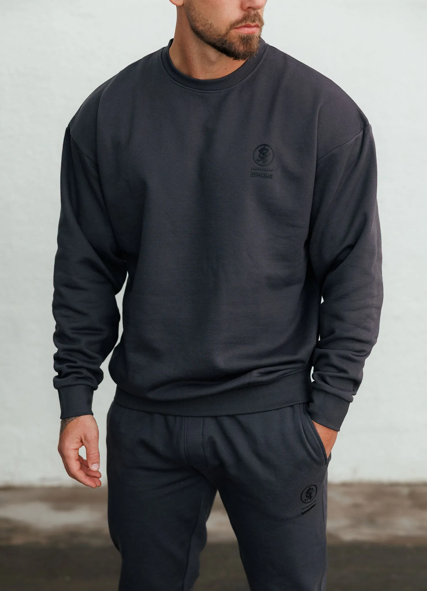 Gym King Aventus Fleece Crew - Dark Pewter sold by The Gym King product image thumbnail 5