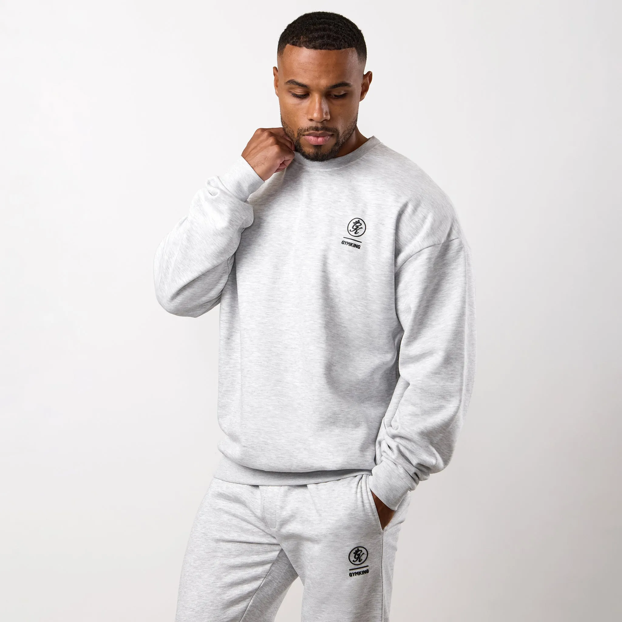 Gym King Aventus Fleece Crew - Snow Marl sold by The Gym King product image thumbnail 2
