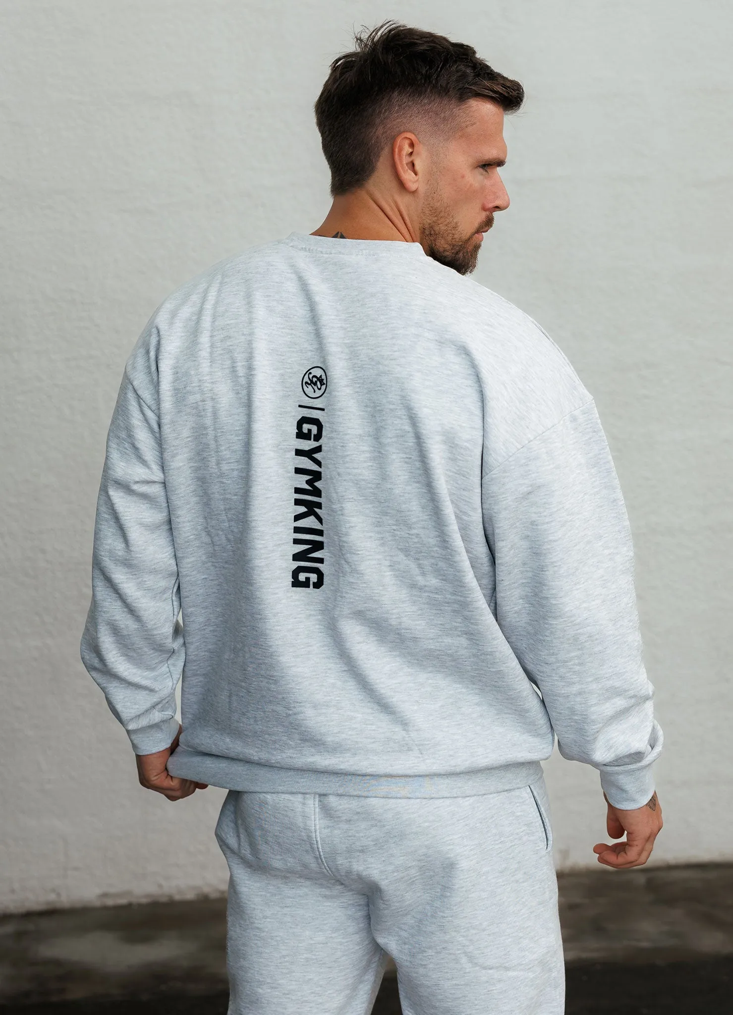 Gym King Aventus Fleece Crew - Snow Marl sold by The Gym King product image thumbnail 5