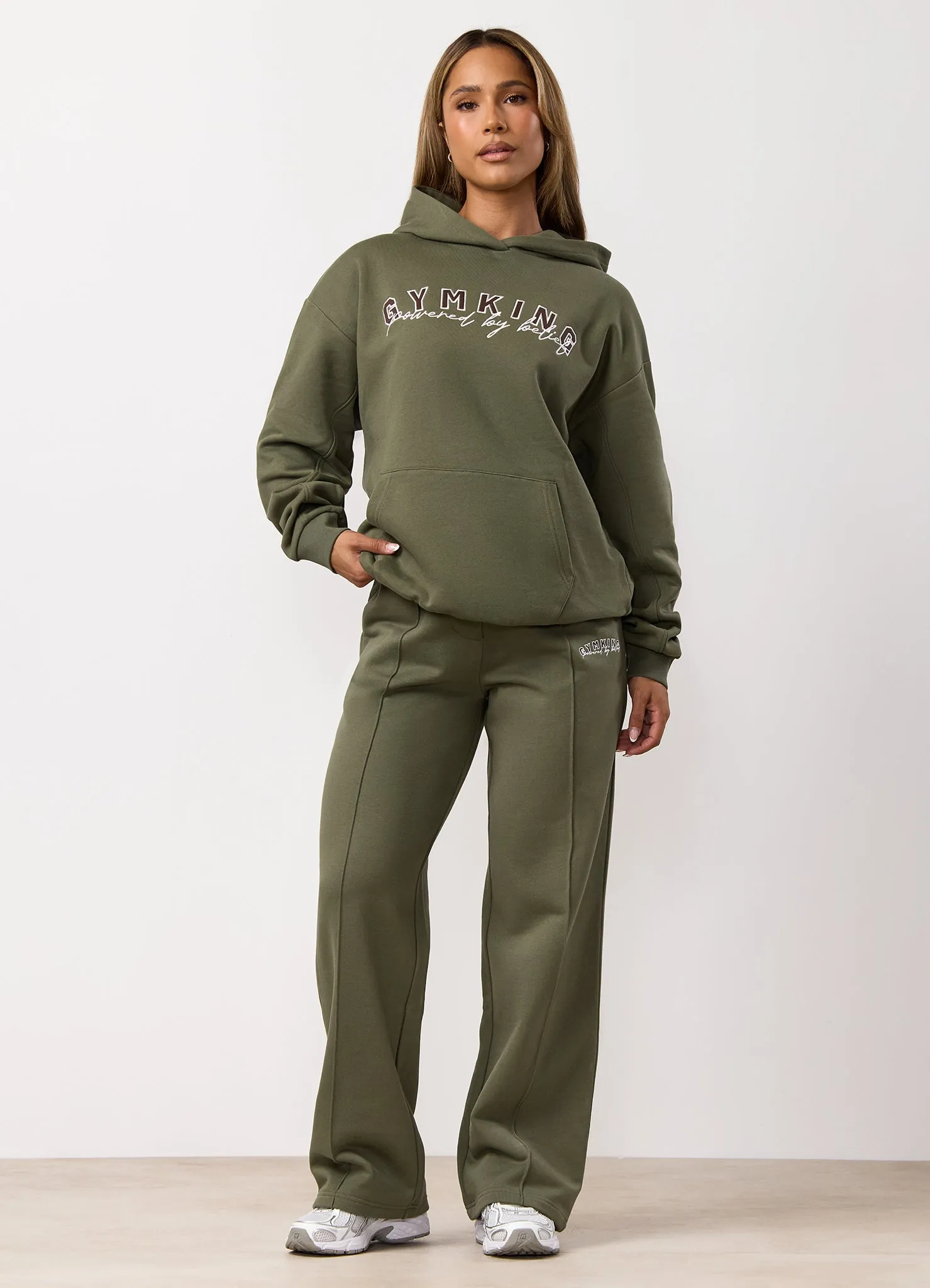 Gym King Powered By Belief Hood Tracksuit - Warm Khaki sold by The Gym King