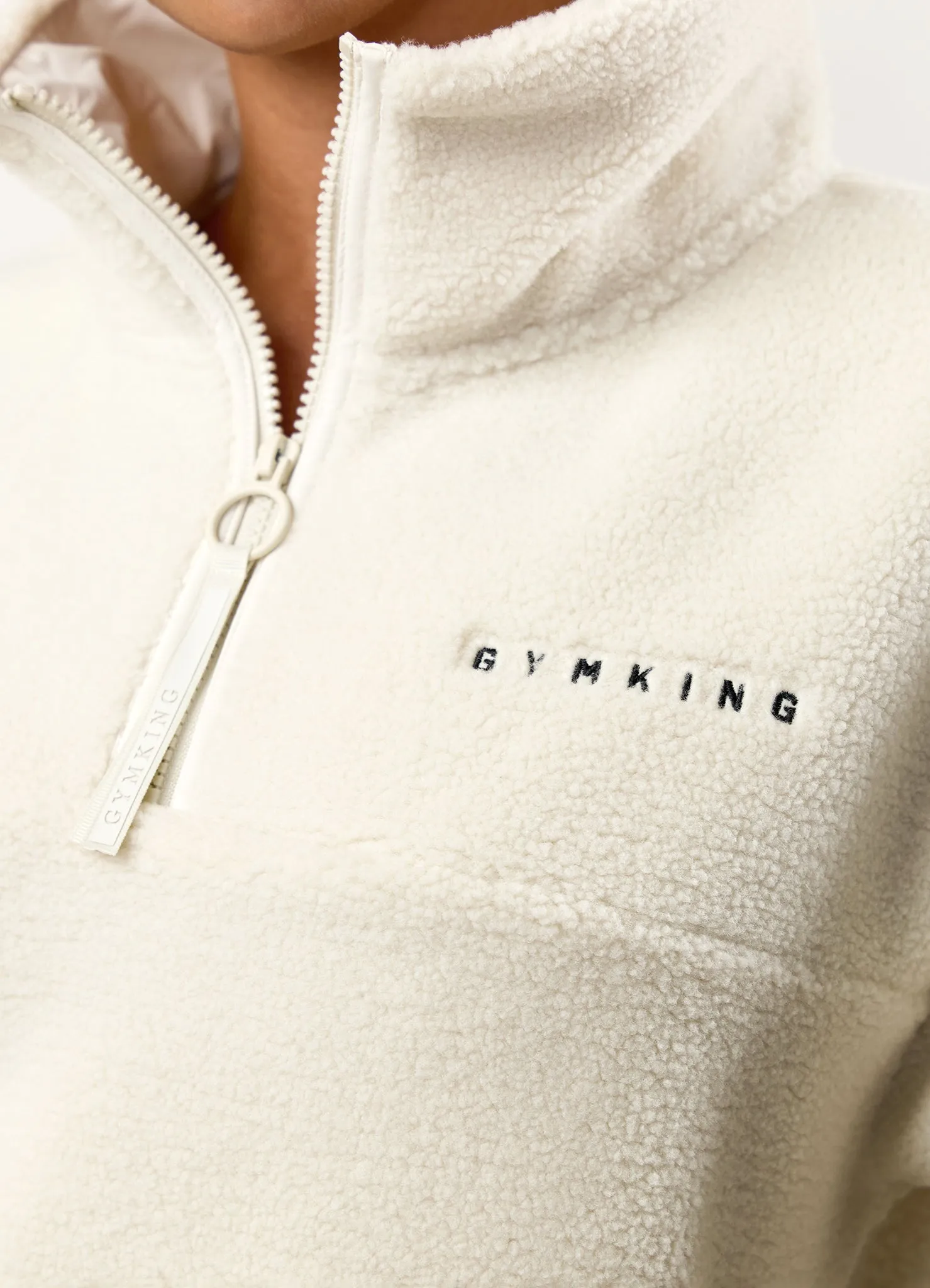 Gym King Linear Borg 1/4 Zip Fleece - Cream sold by The Gym King product image thumbnail 5