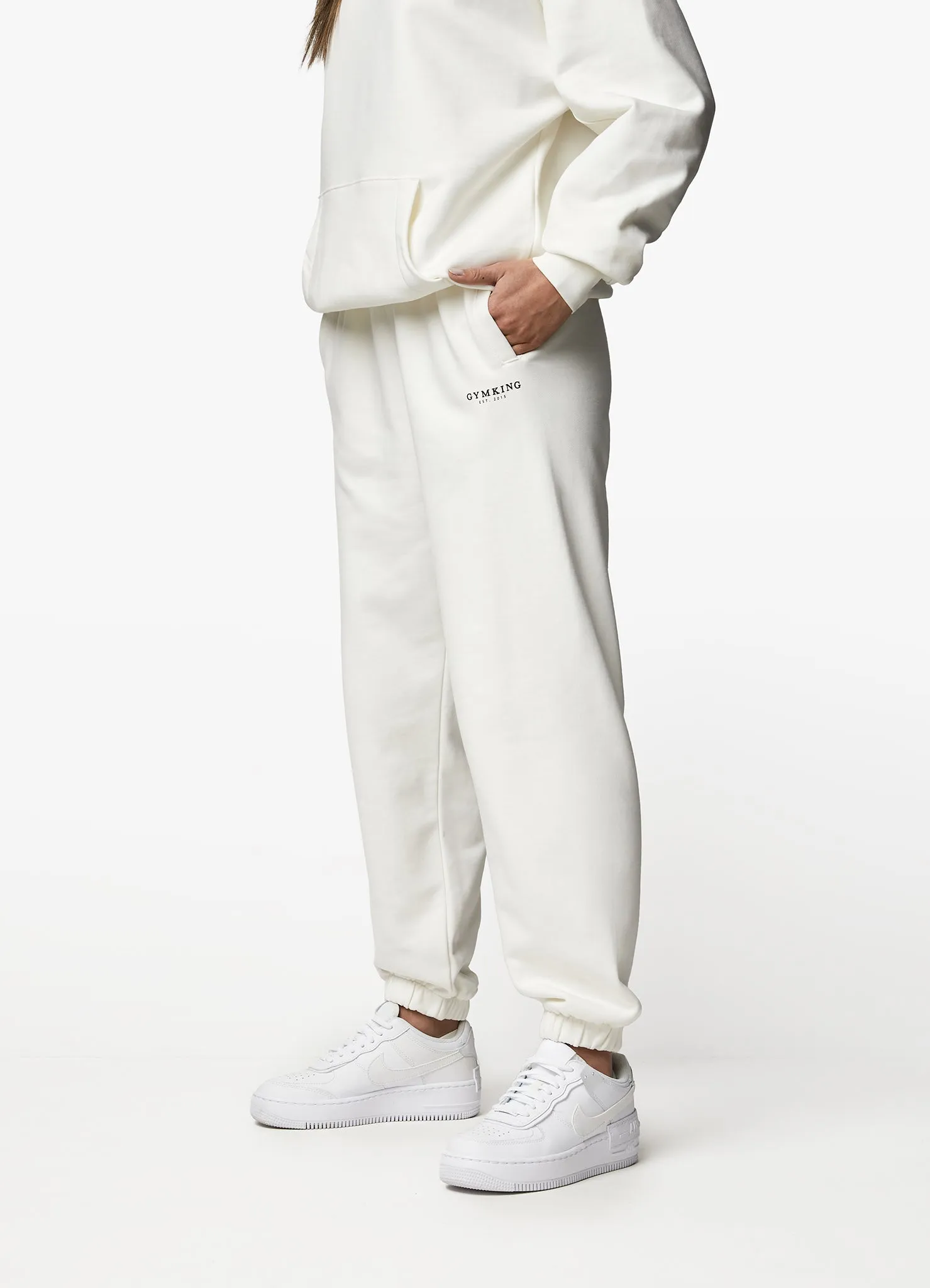 Gym King Established Relaxed Fit Jogger - Cream sold by The Gym King product image thumbnail 5