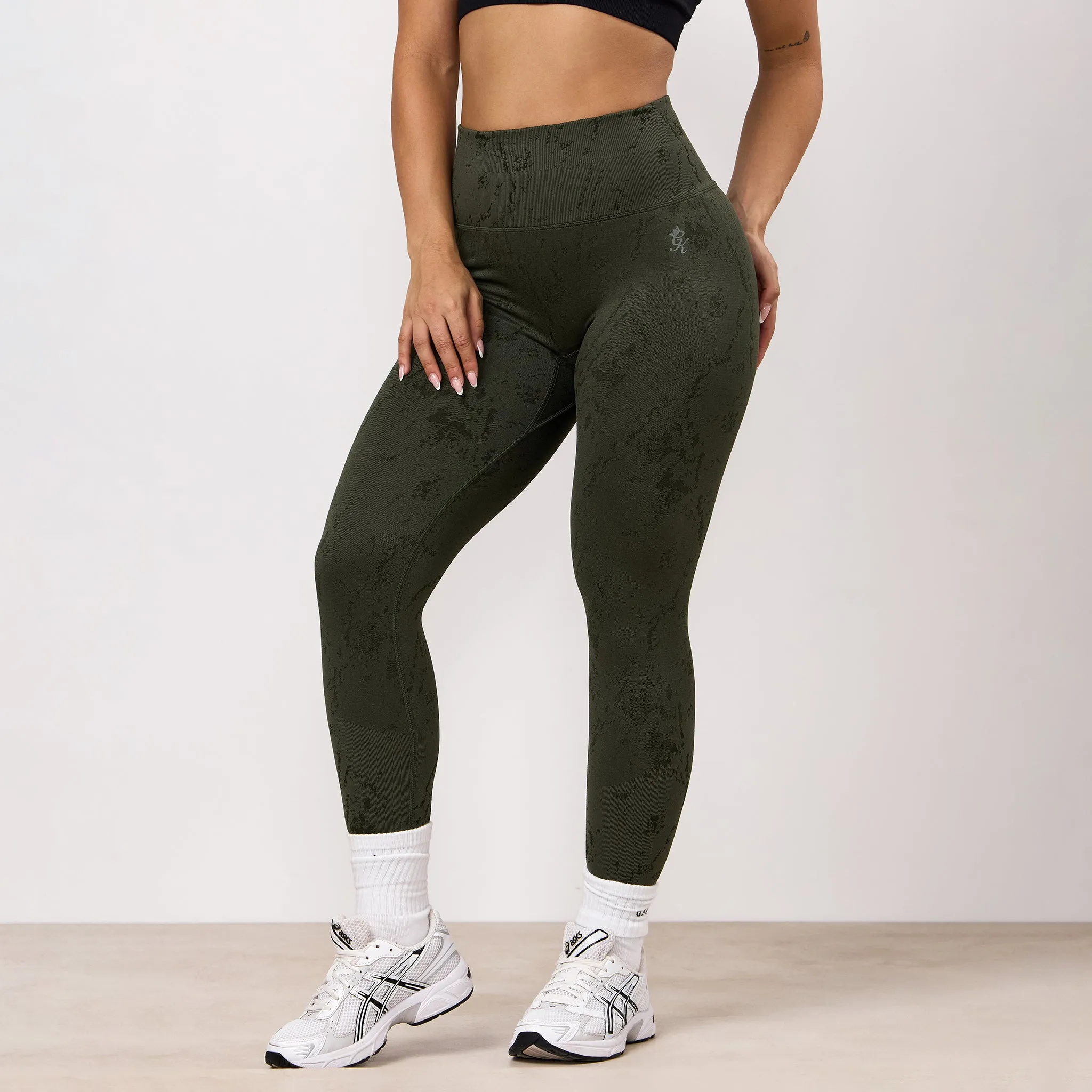 Gym King Seamless Sculpt Legging - Warm Khaki Marble sold by The Gym King product image thumbnail 2