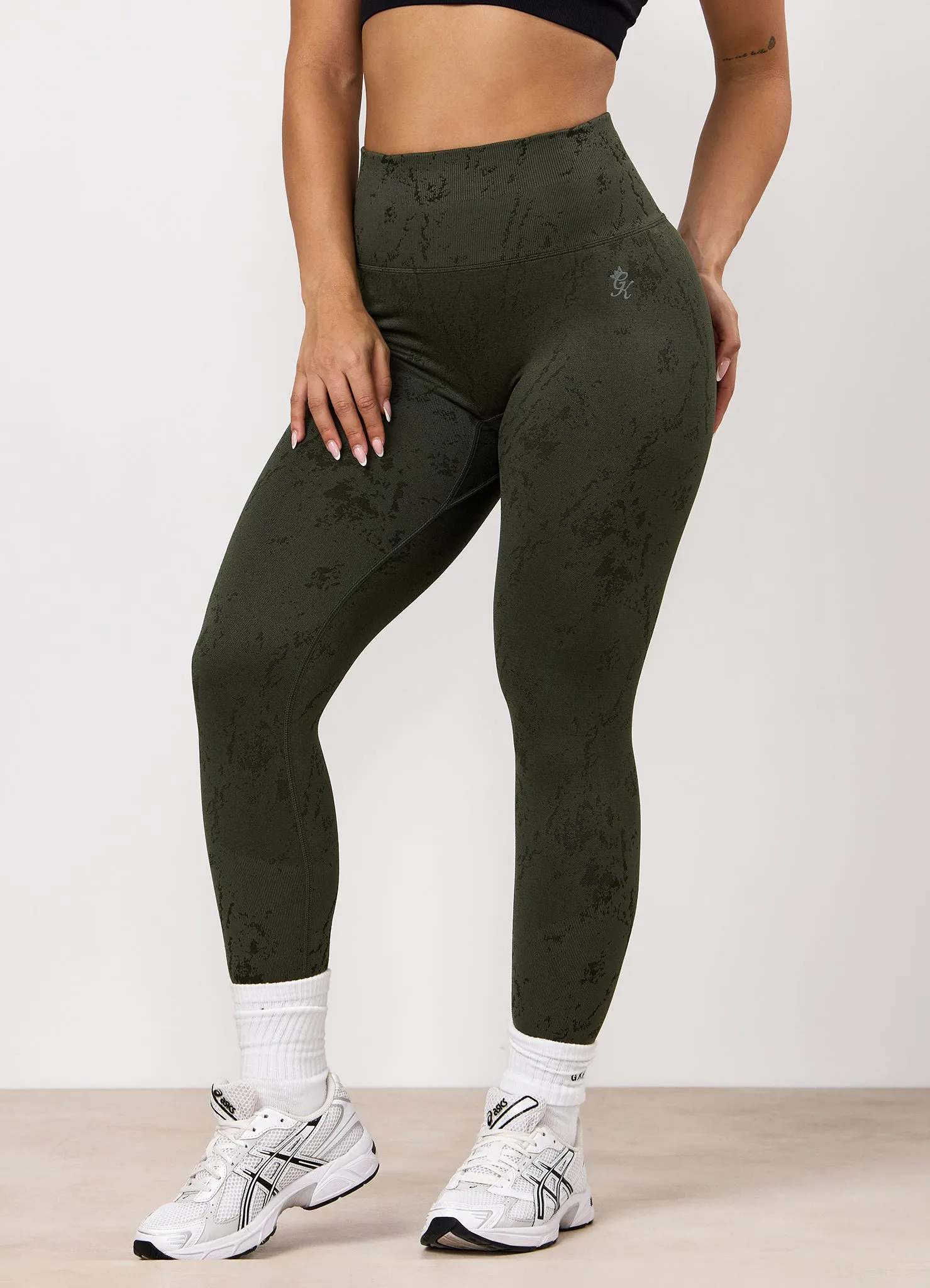 Gym King Seamless Sculpt Legging - Warm Khaki Marble sold by The Gym King