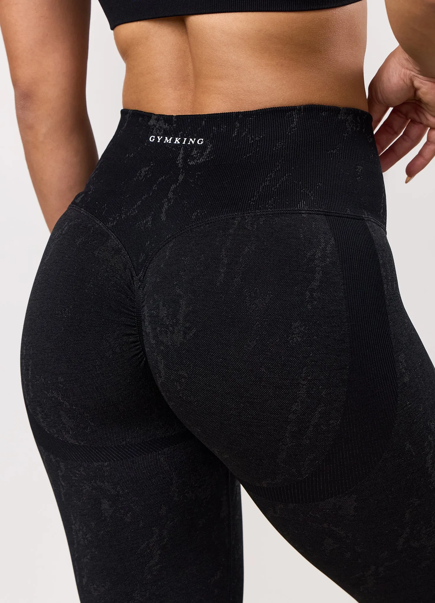 Gym King Seamless Sculpt Legging - Black Marble sold by The Gym King product image thumbnail 4