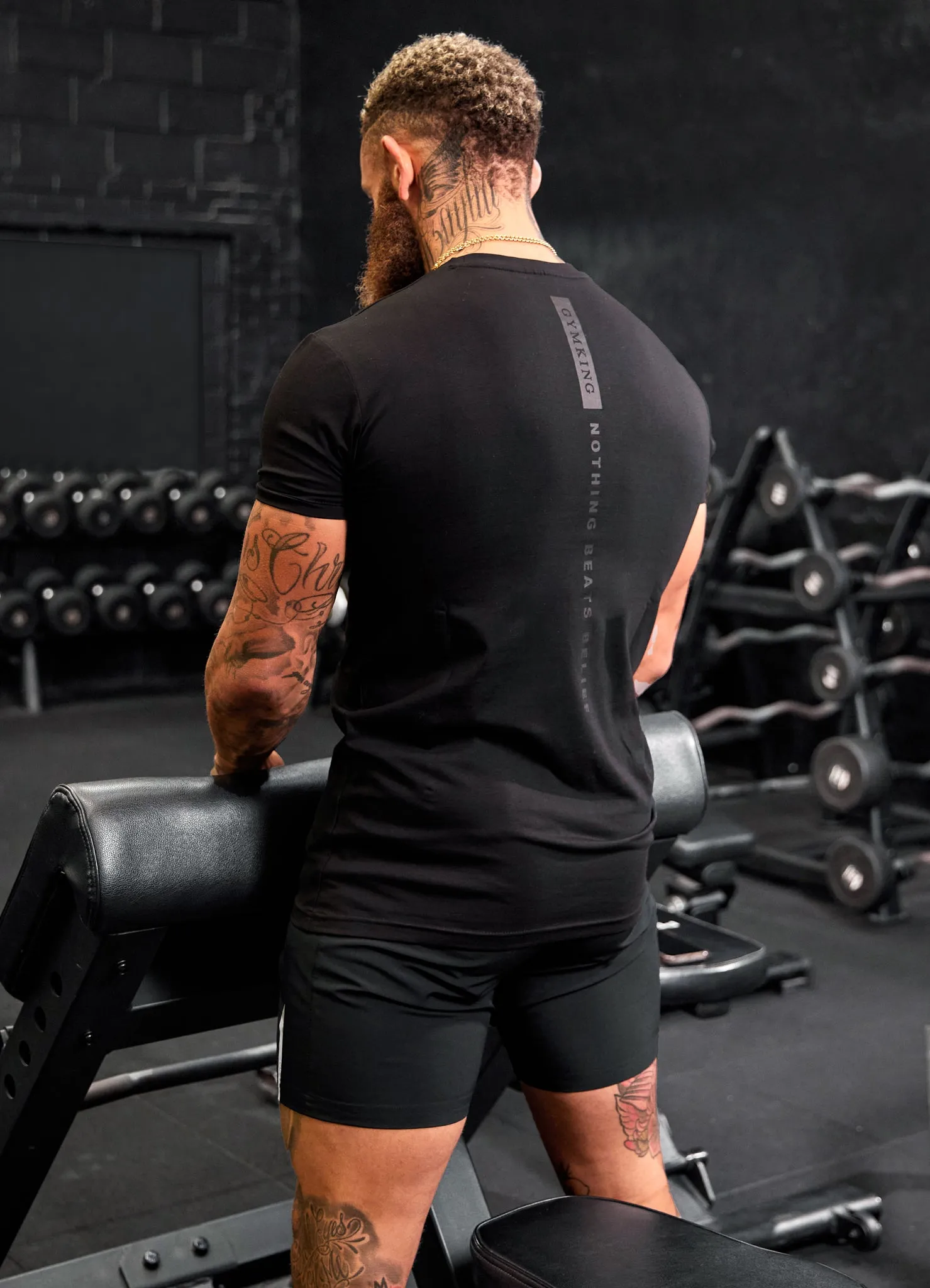 Gym King Nothing Beats Belief Tee - Black sold by The Gym King