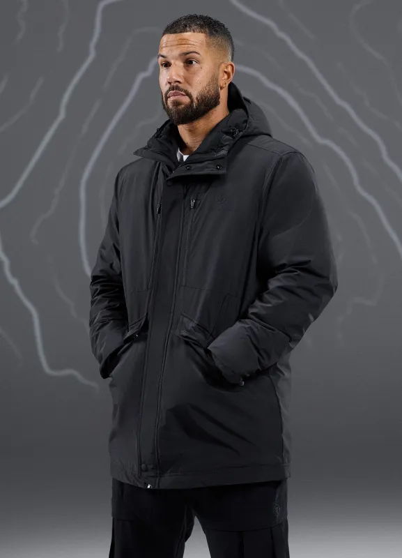 Gym King Rebellion Storm Mid-Length Parka - Black sold by The Gym King