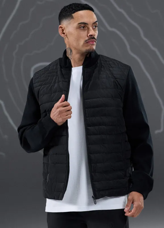 Gym King Rebellion Rushmore Light Quilted Knit Jacket - Black sold by The Gym King
