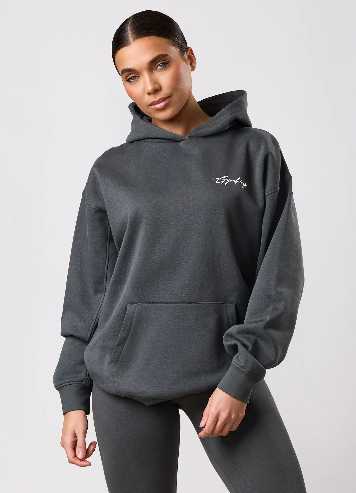 Gym King Script Mindset Hood - Green Smoke sold by The Gym King product image thumbnail 5