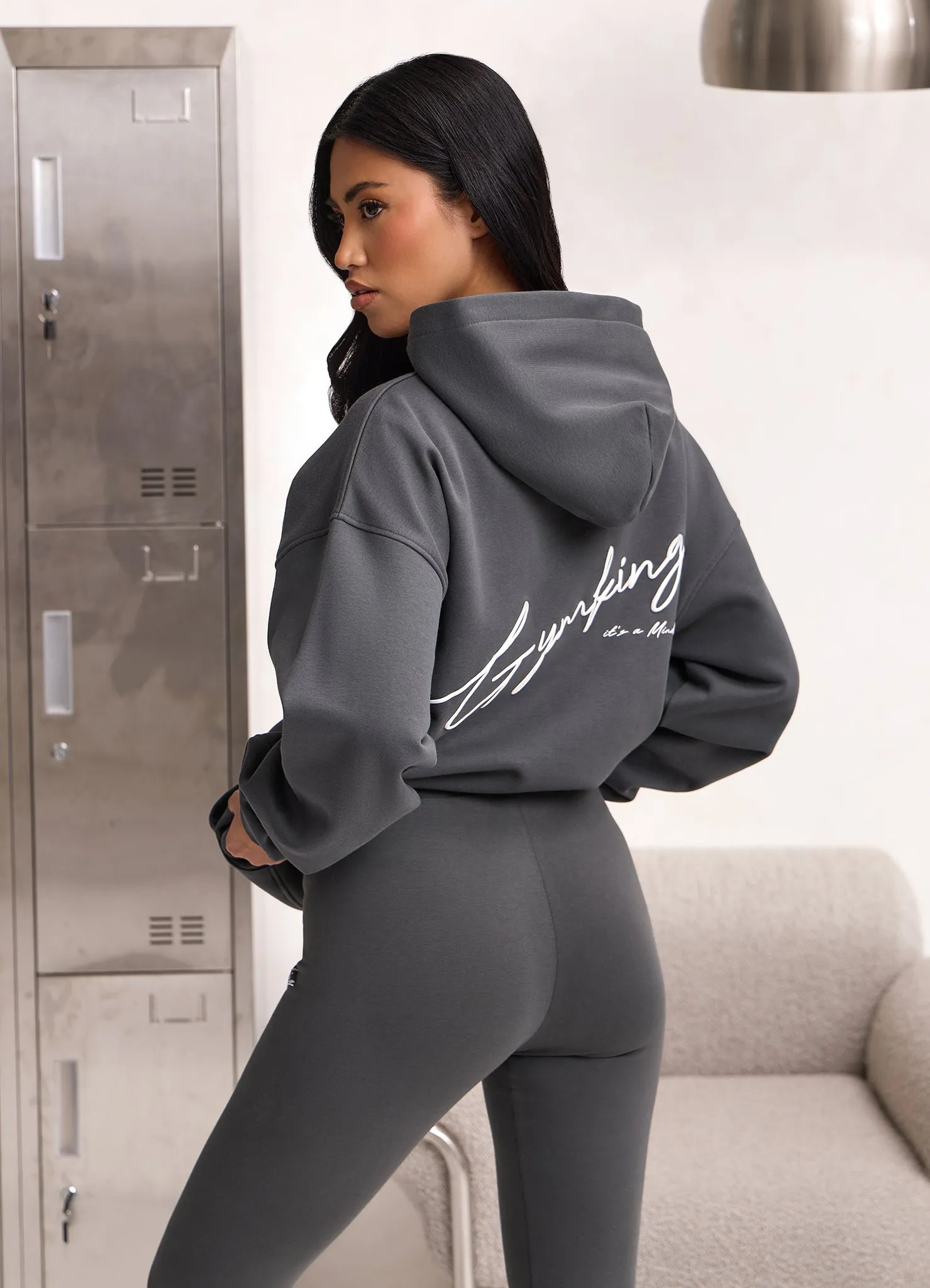 Gym King Script Mindset Hood - Green Smoke sold by The Gym King