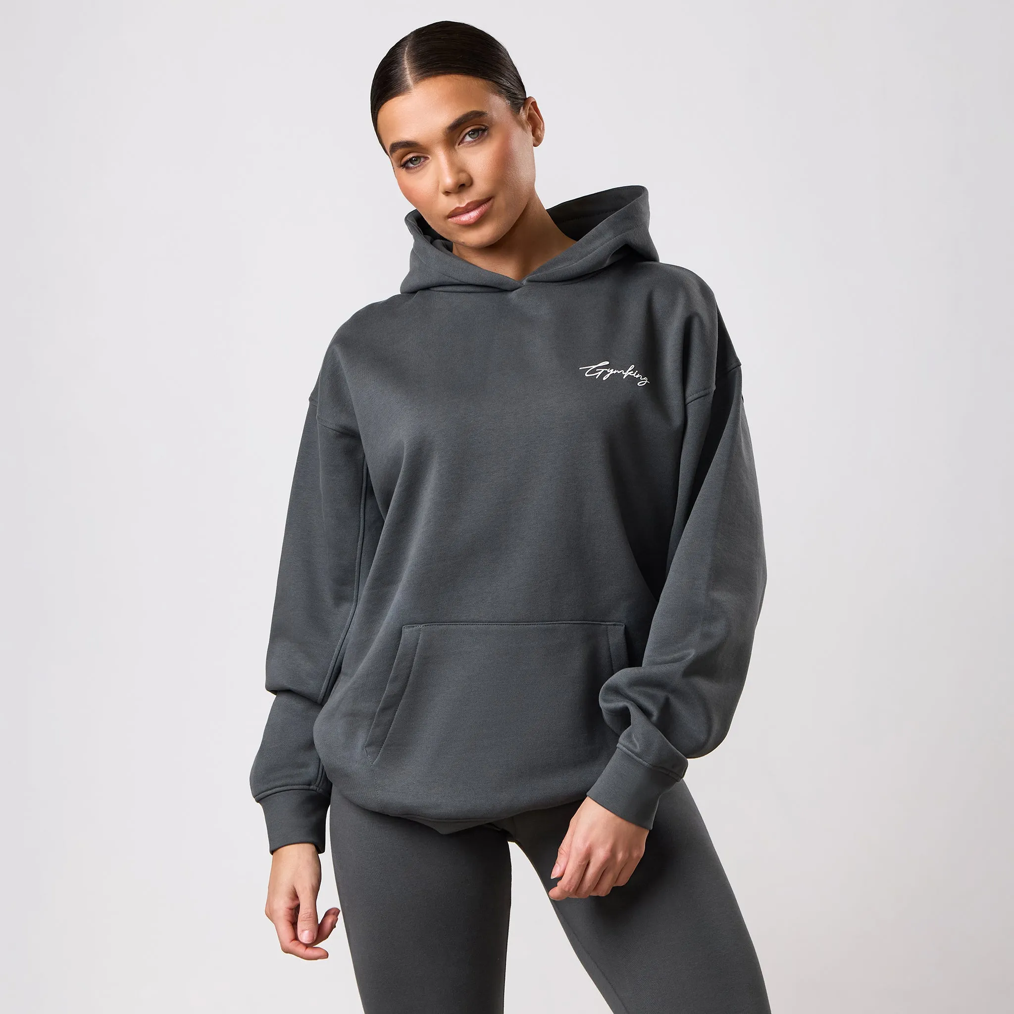 Gym King Script Mindset Hood - Green Smoke sold by The Gym King product image thumbnail 2