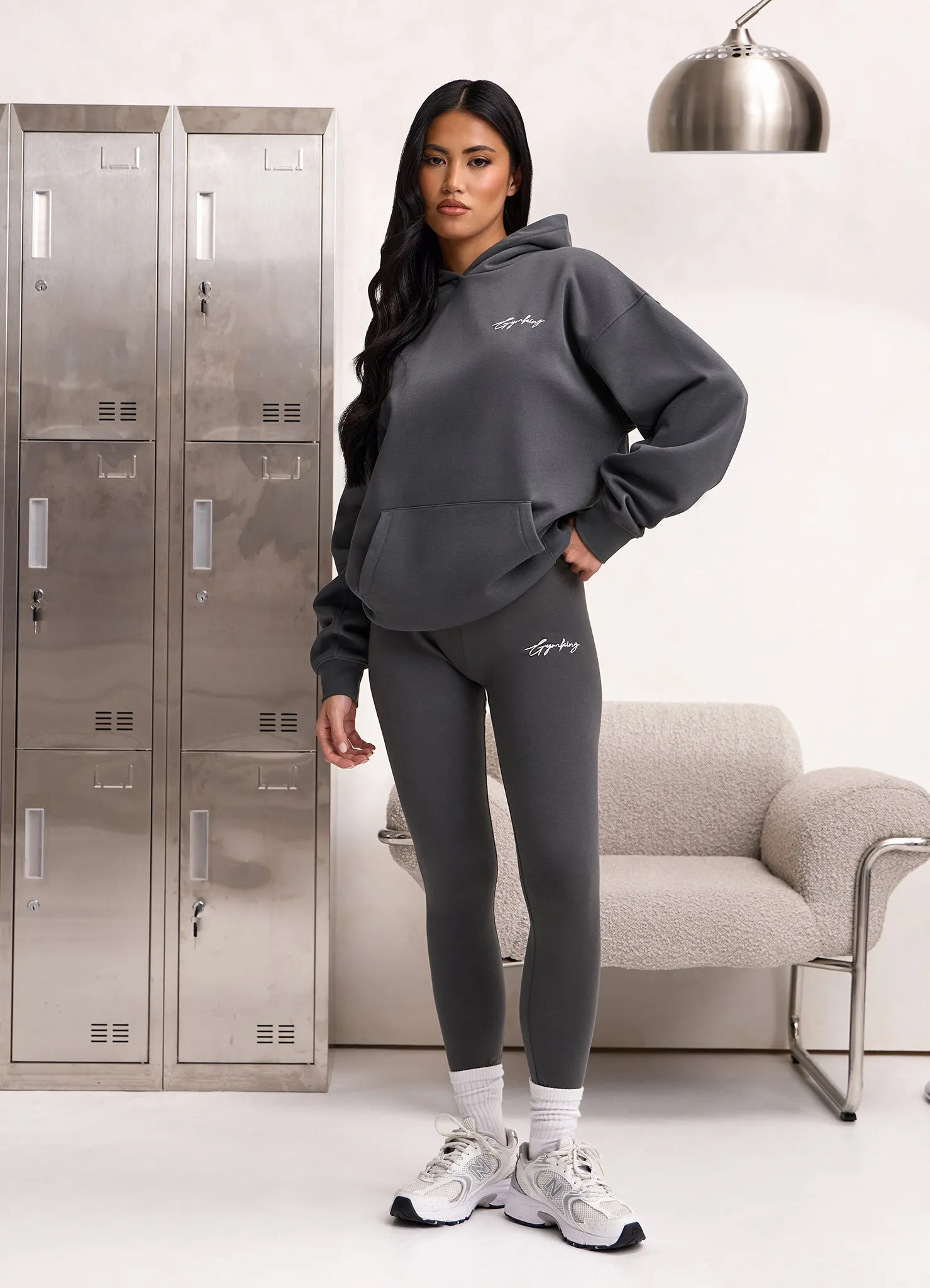 Gym King Script Mindset Hood - Green Smoke sold by The Gym King product image thumbnail 4