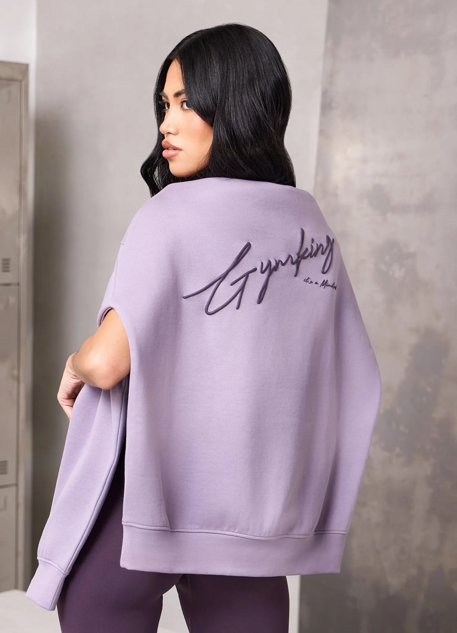 Gym King Script Mindset Hood - Dusky Purple sold by The Gym King product image thumbnail 4