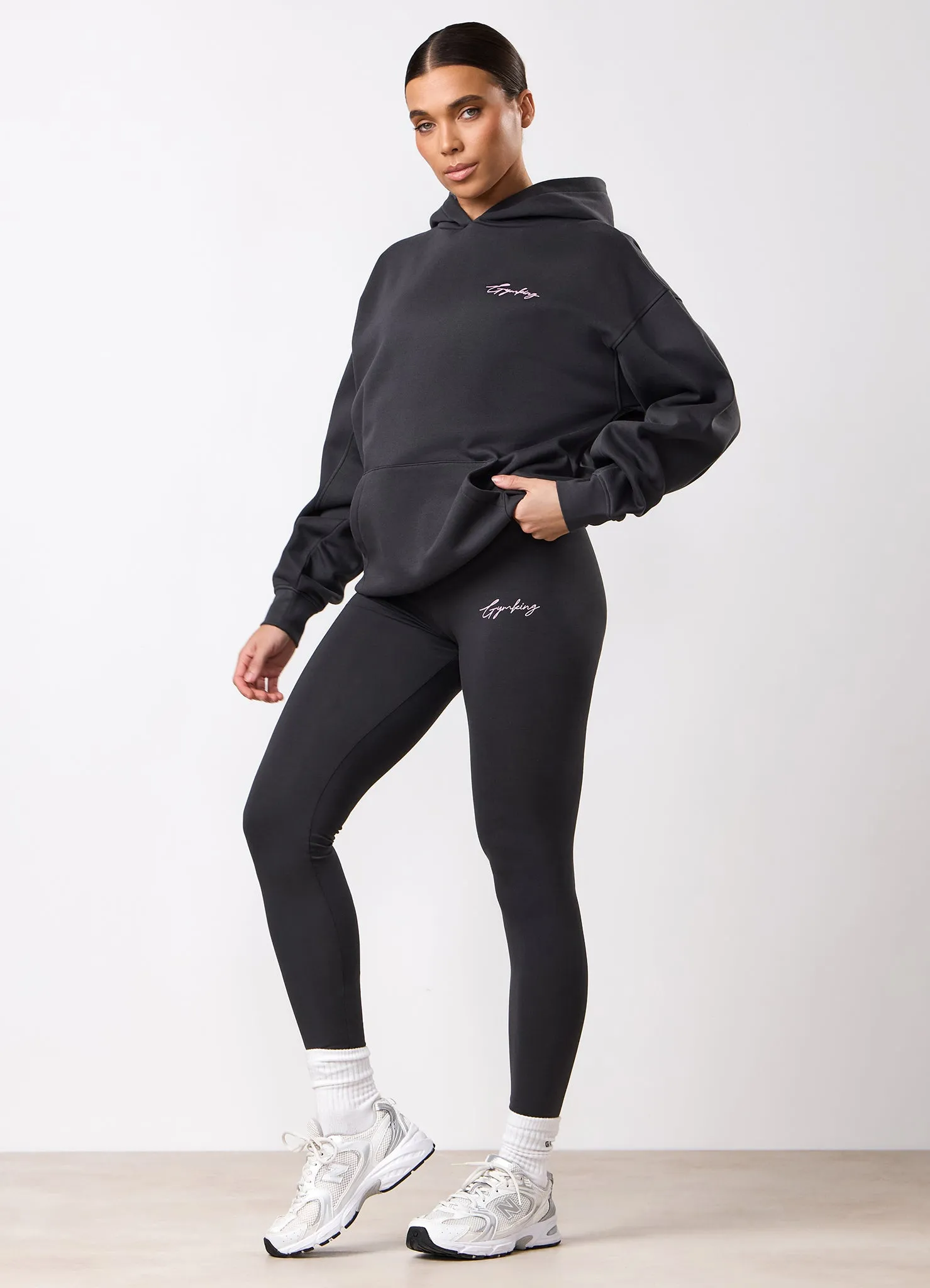 Gym King Script Mindset Hood - Dark Pewter sold by The Gym King product image thumbnail 5