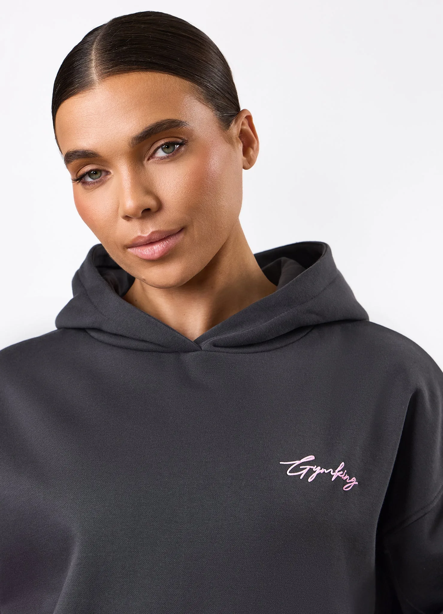 Gym King Script Mindset Hood - Dark Pewter sold by The Gym King product image thumbnail 4