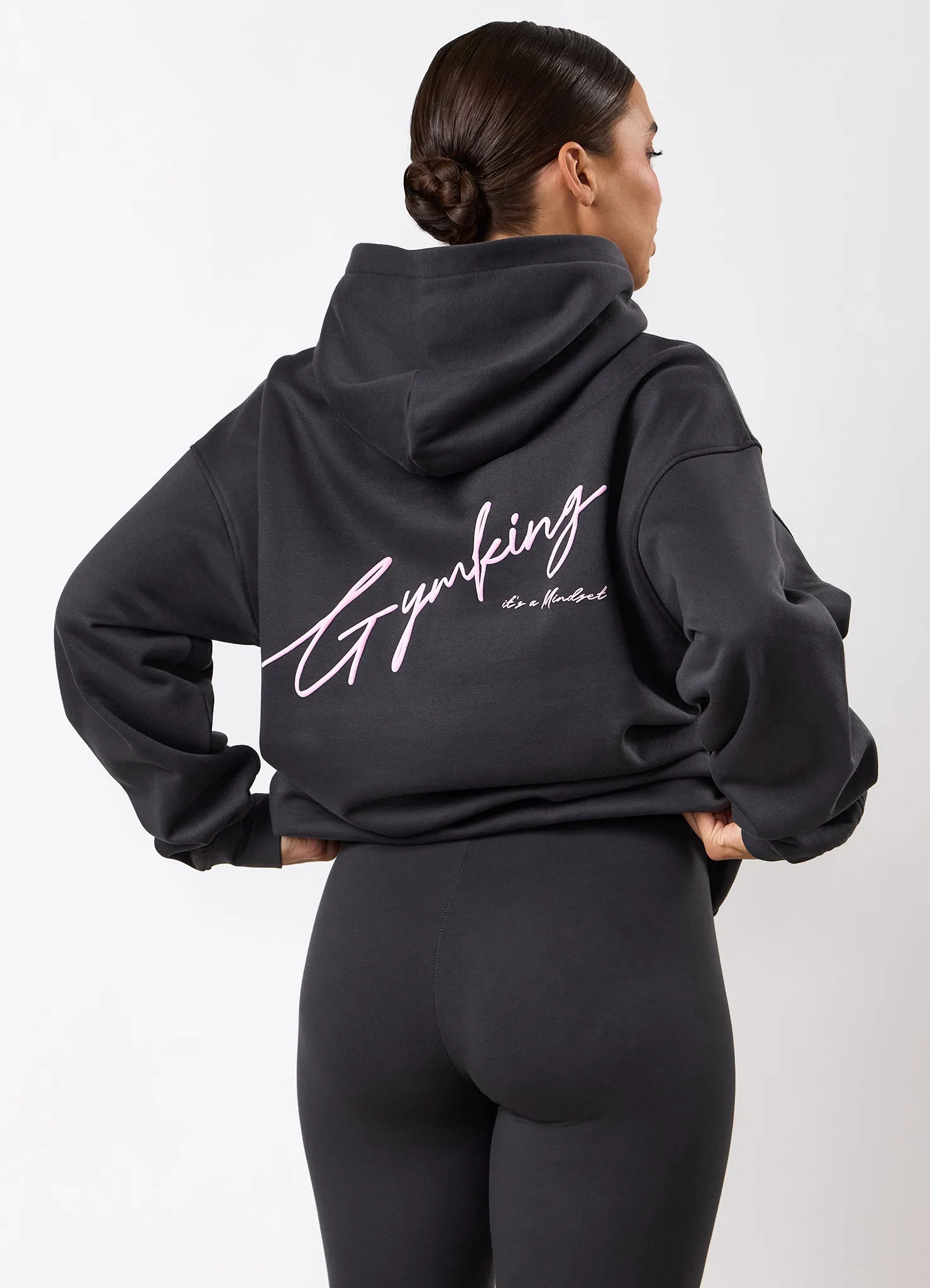 Gym King Script Mindset Hood - Dark Pewter sold by The Gym King product image thumbnail 3