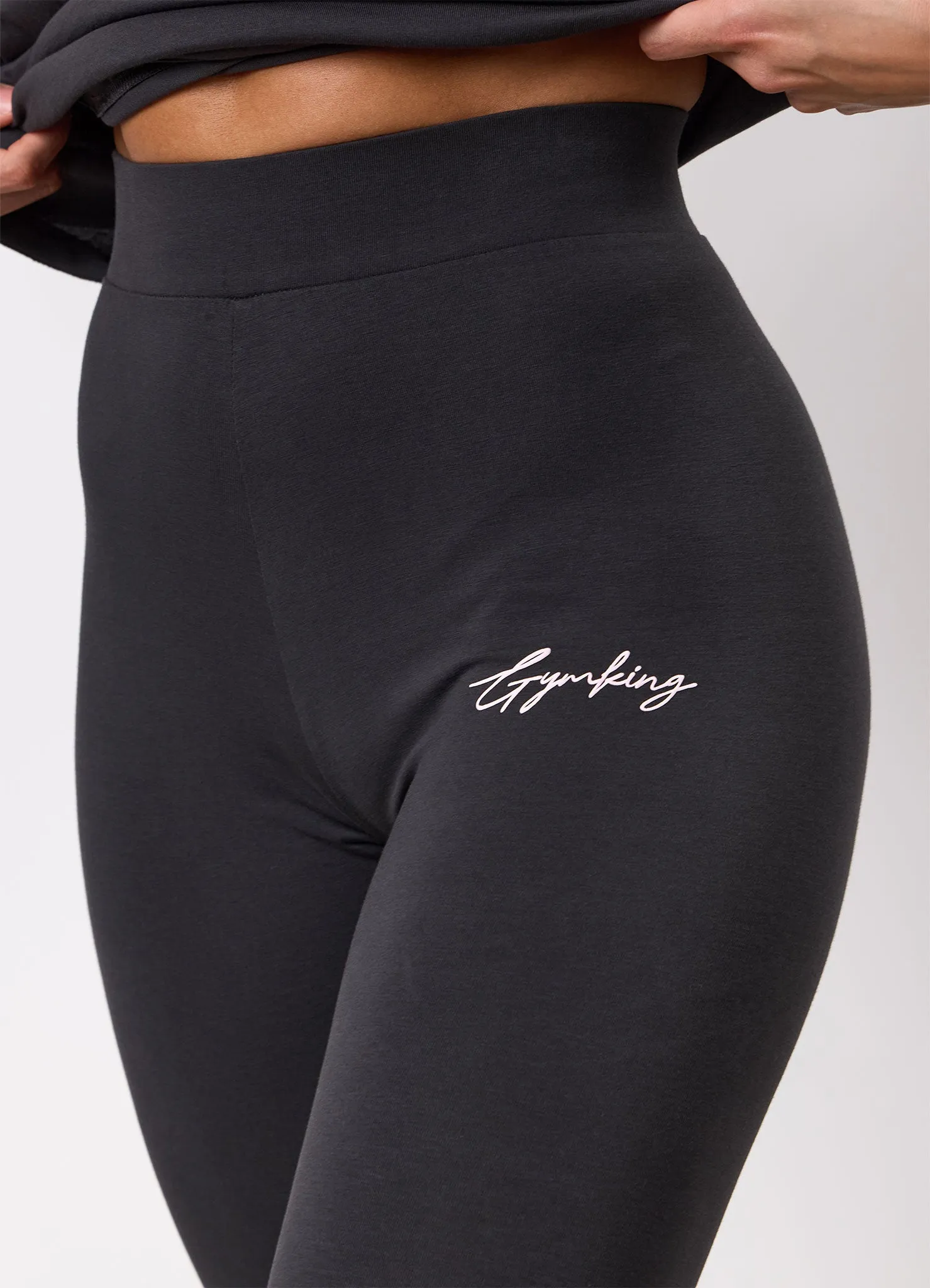 Gym King Script Mindset Jersey Legging - Dark Pewter sold by The Gym King product image thumbnail 4