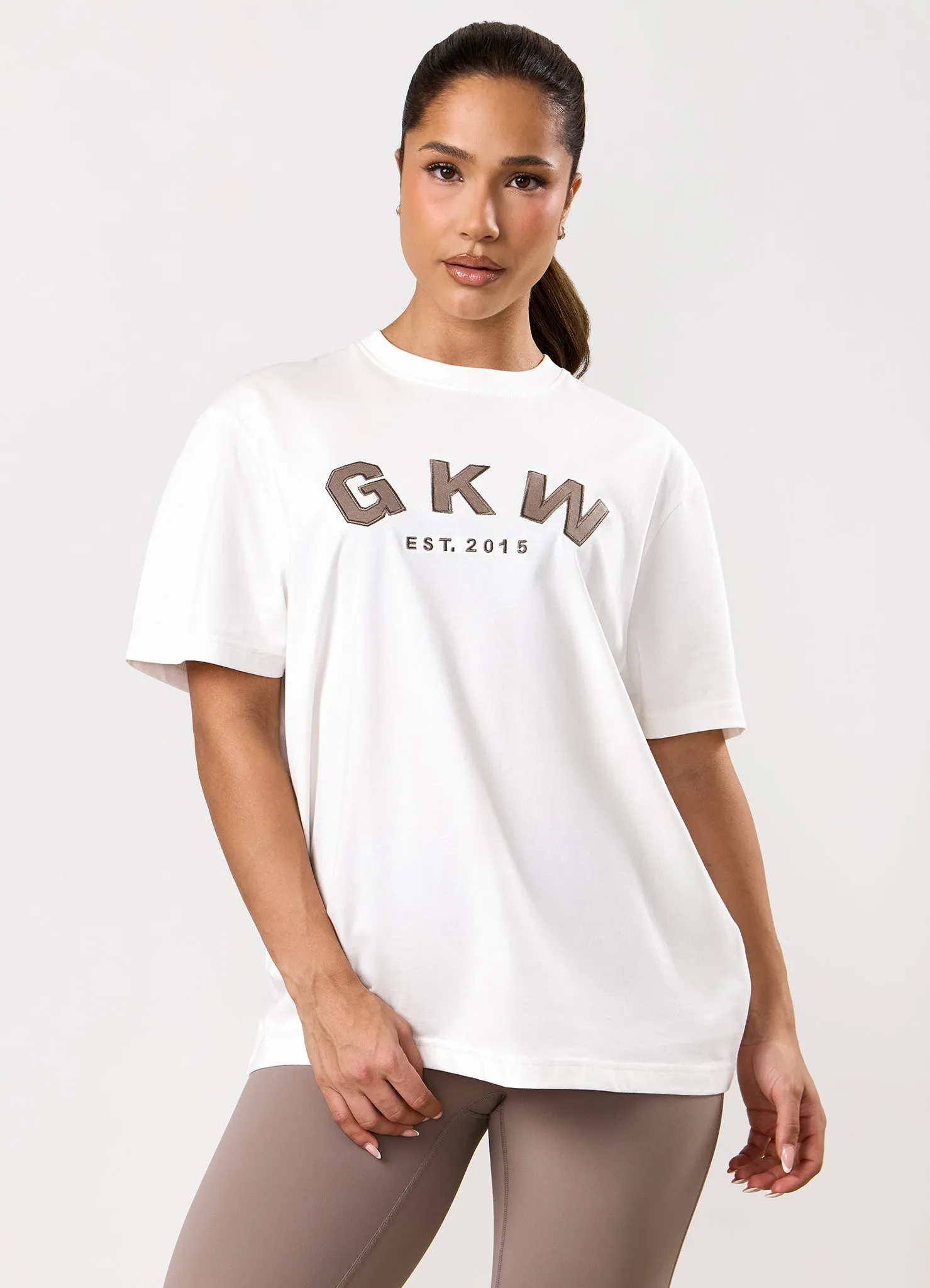 GKW Boyfriend Tee - Cream/Fawn sold by The Gym King