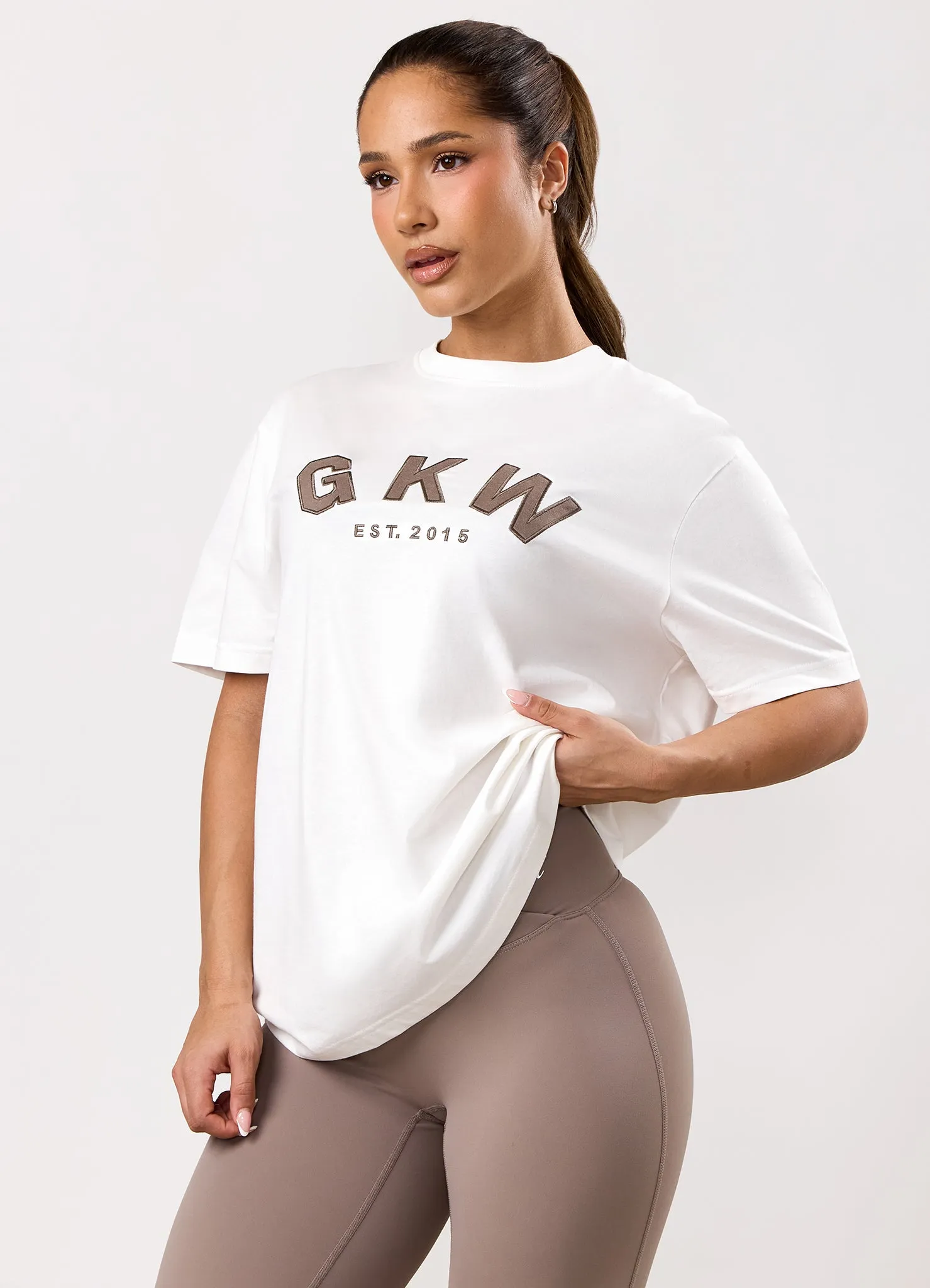 GKW Boyfriend Tee - Cream/Fawn sold by The Gym King product image thumbnail 4