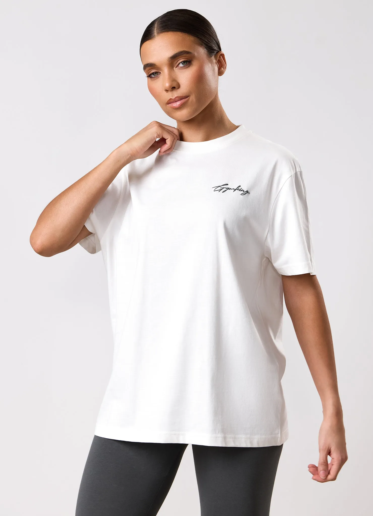Gym King Script Mindset BF Tee - Cream sold by The Gym King product image thumbnail 3