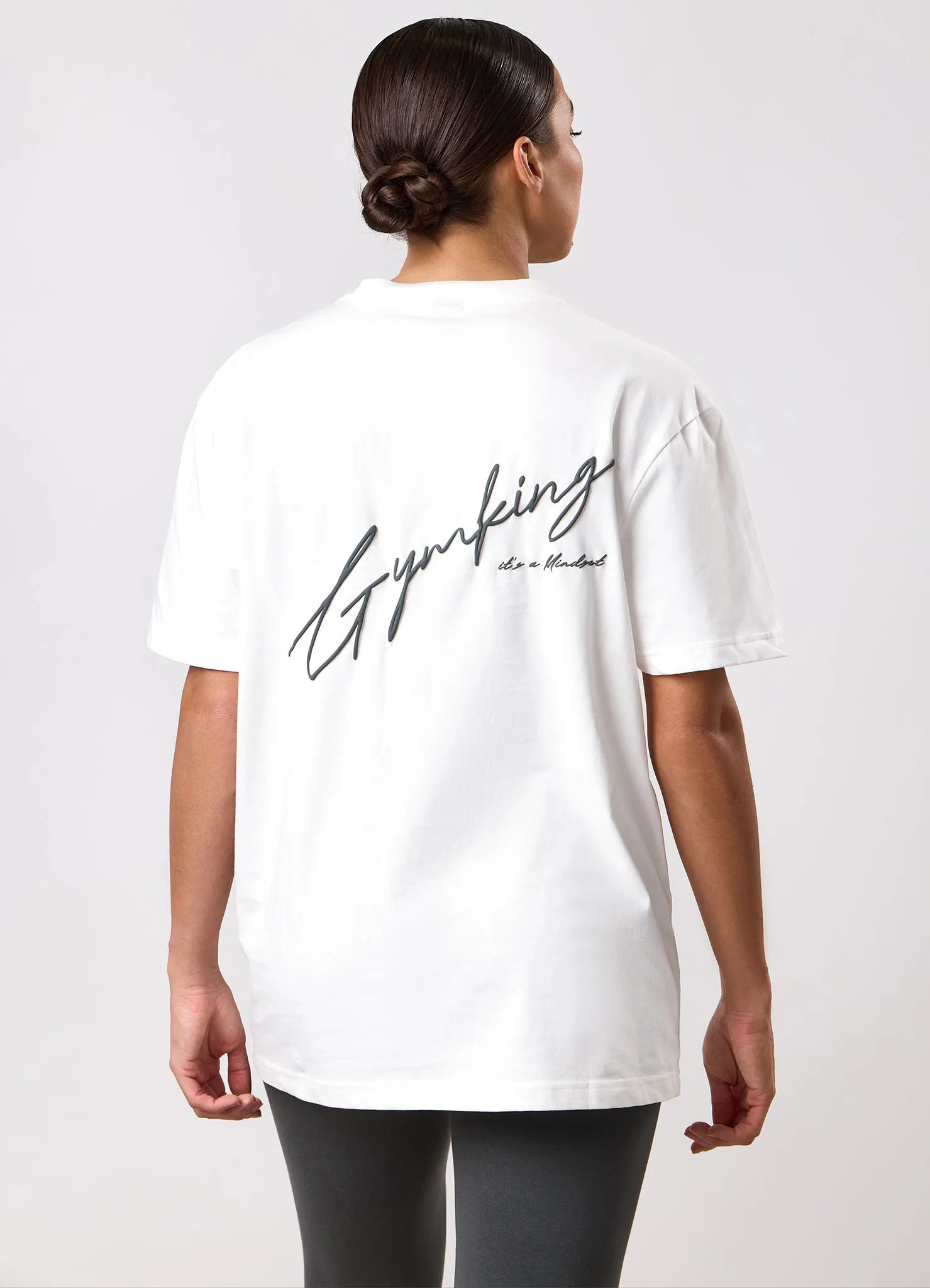 Gym King Script Mindset BF Tee - Cream sold by The Gym King product image thumbnail 4