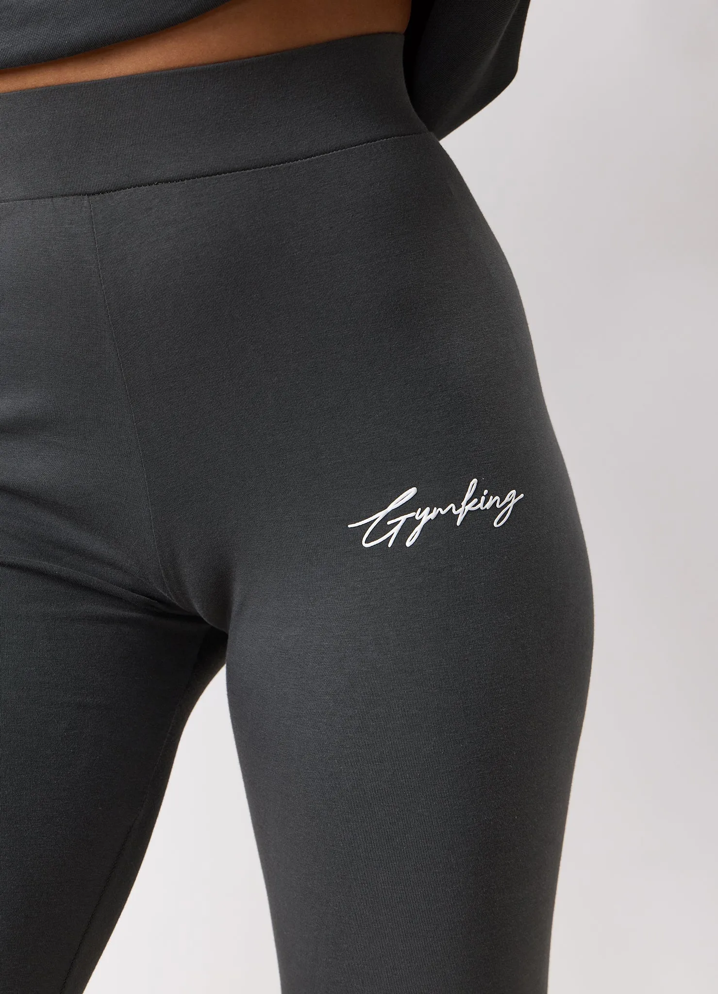 Gym King Script Mindset Jersey Legging - Green Smoke sold by The Gym King product image thumbnail 4