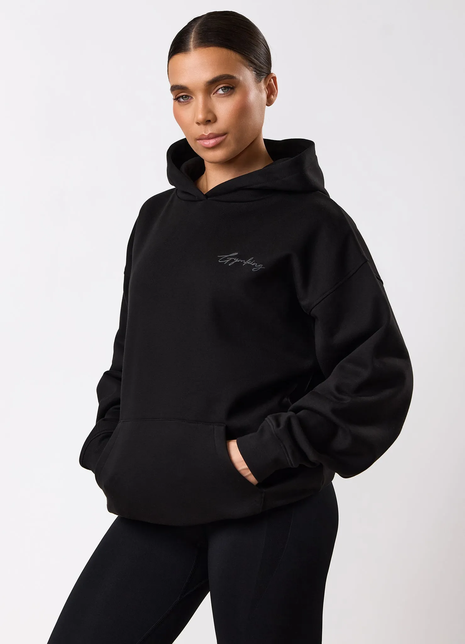 Gym King Script Mindset Hood - Black sold by The Gym King product image thumbnail 3