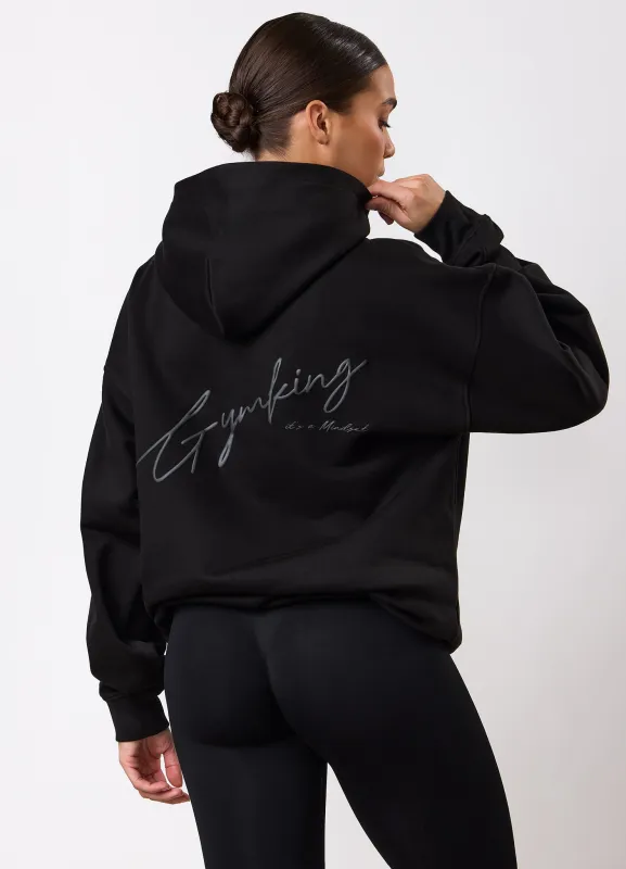 Gym King Script Mindset Hood - Black sold by The Gym King