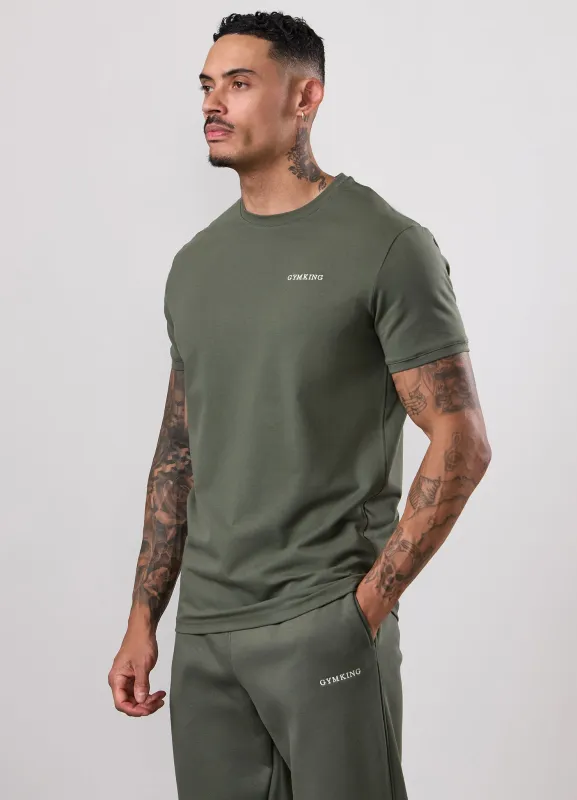 Gym King Fundamental Linear Tee - Deep Olive sold by The Gym King
