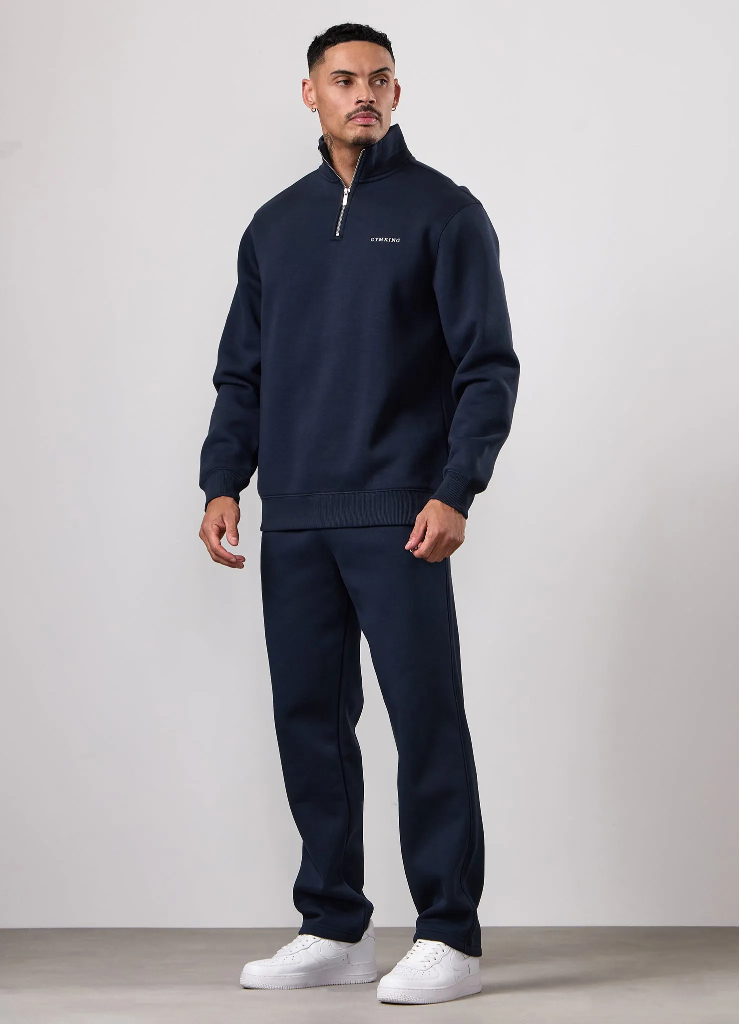 Gym King Fundamental Linear 1/4 Zip Tracksuit - Navy sold by The Gym King