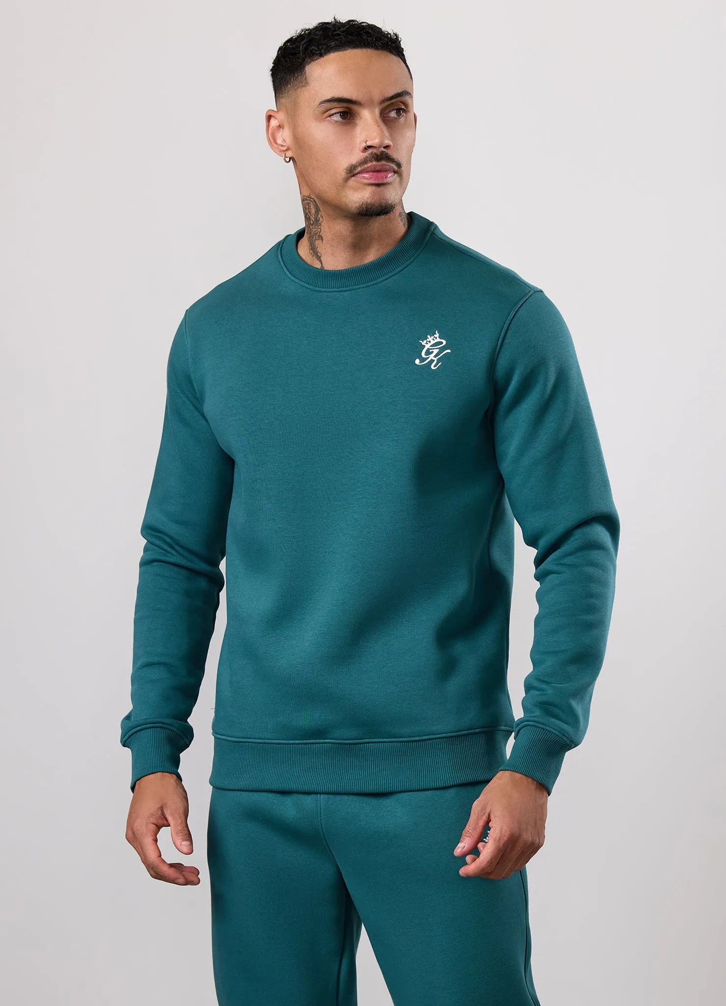Gym King Fundamental Fleece Crew Tracksuit - Storm Teal sold by The Gym King product image thumbnail 3