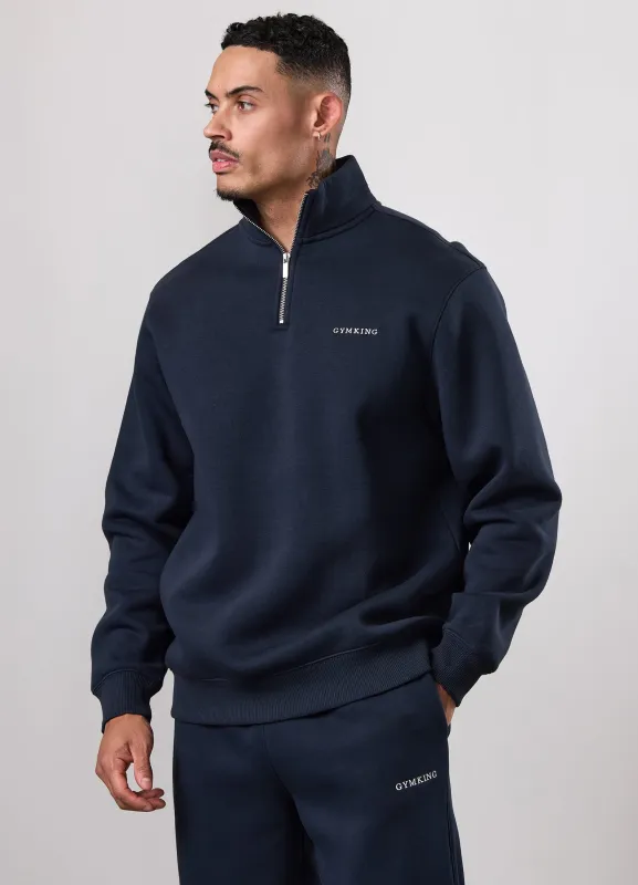 Gym King Fundamental Linear 1/4 Zip - Navy sold by The Gym King