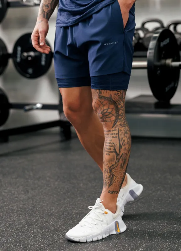 Gym King Dynamic Performance 2-In-1 Short - Oxford Blue sold by The Gym King