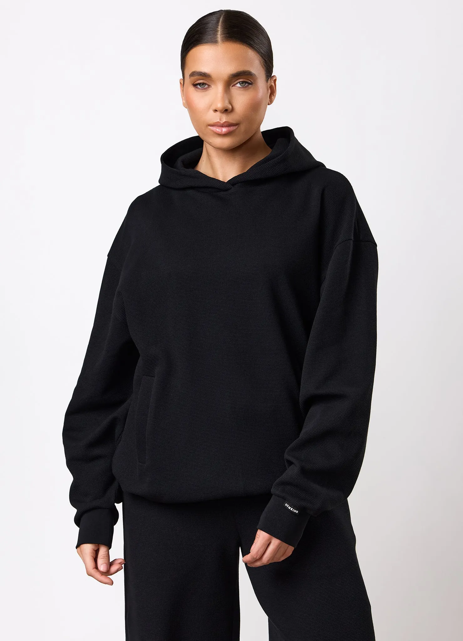 Gym King Waffle Hood Tracksuit - Black sold by The Gym King product image thumbnail 3