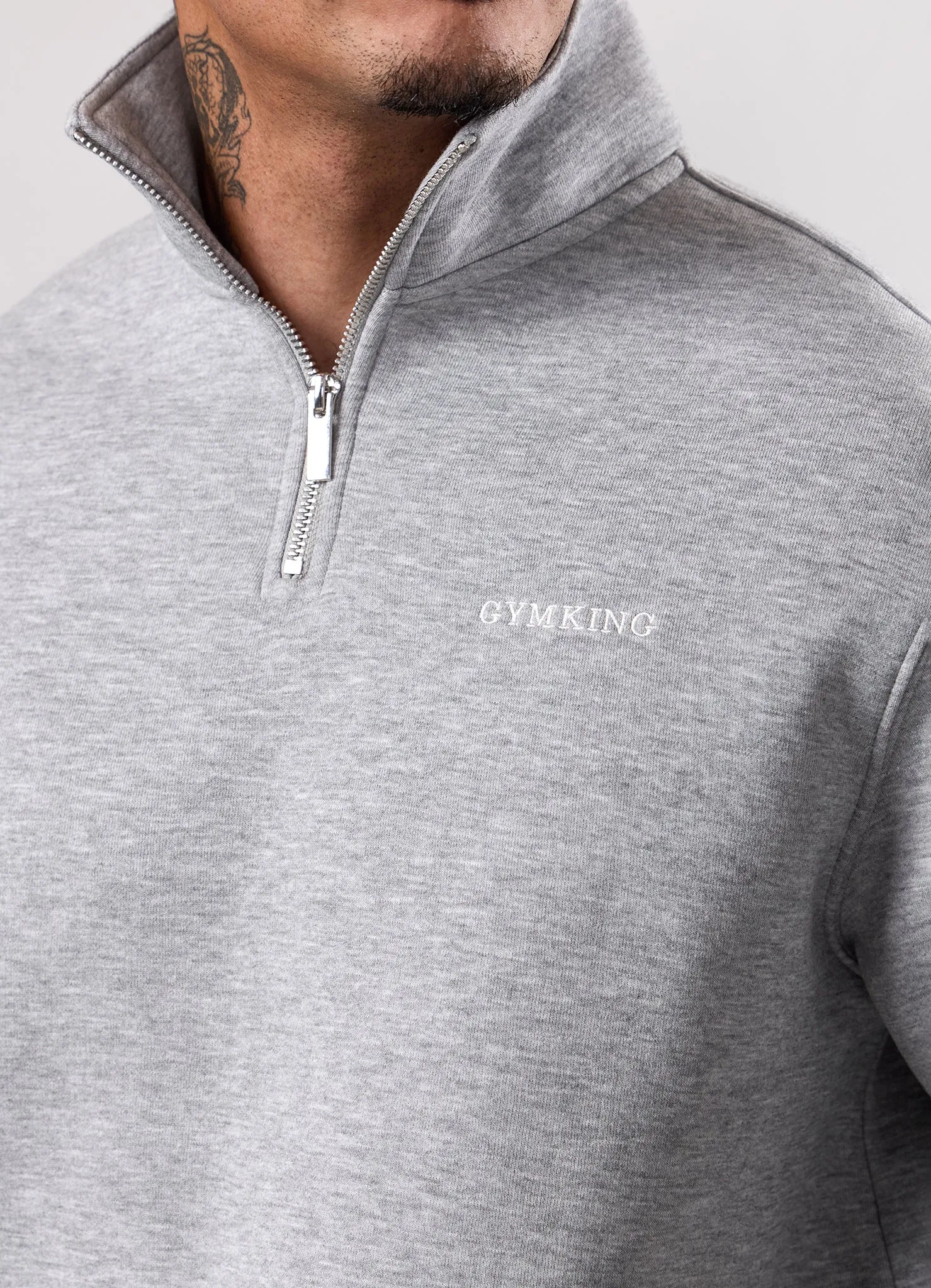 Gym King Fundamental Linear 1/4 Zip Tracksuit - Grey Marl sold by The Gym King product image thumbnail 5