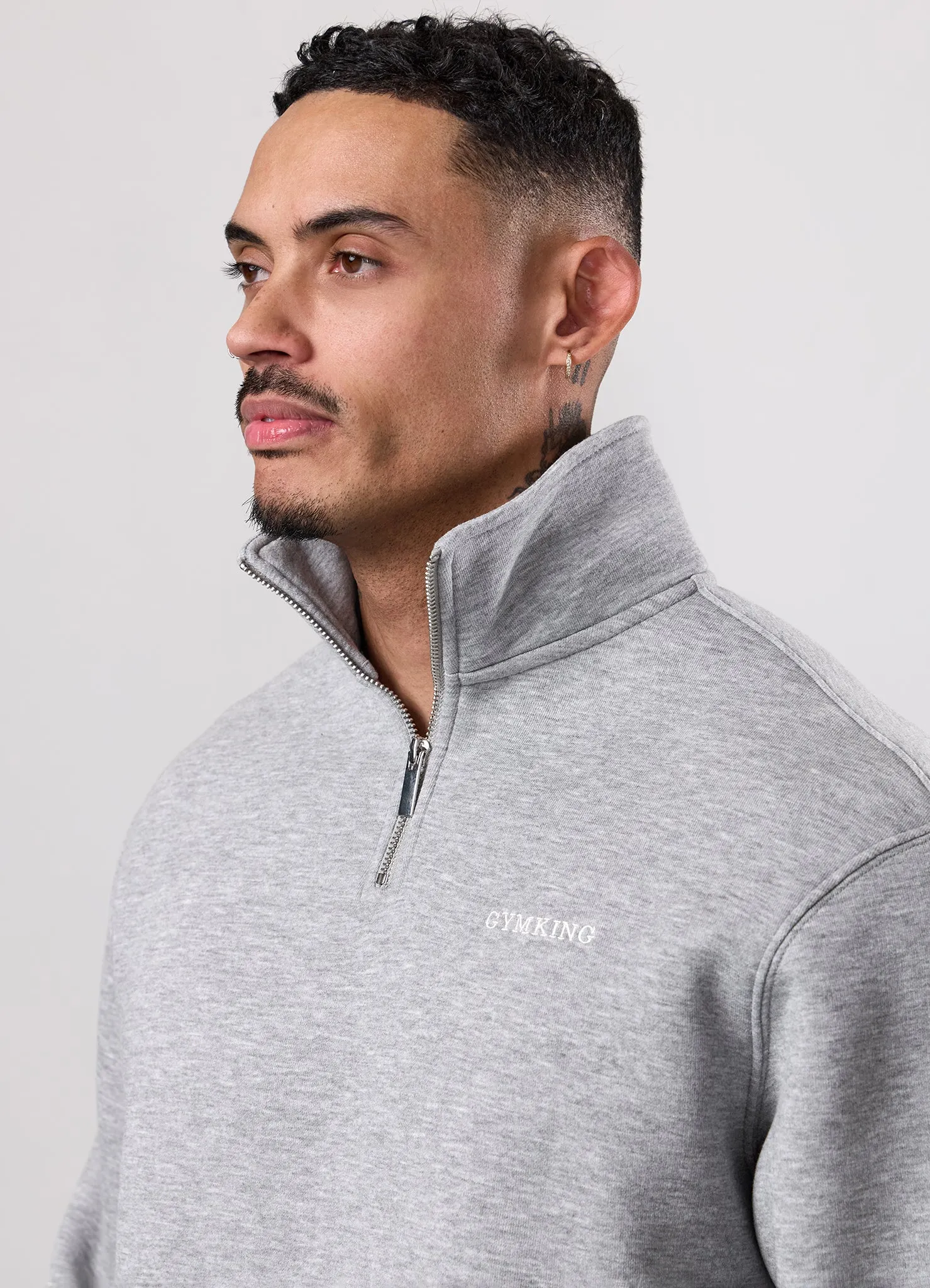 Gym King Fundamental Linear 1/4 Zip Tracksuit - Grey Marl sold by The Gym King product image thumbnail 4