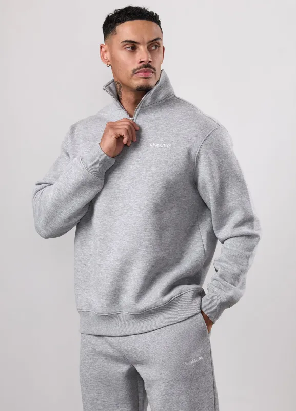 Gym King Fundamental Linear 1/4 Zip - Grey Marl sold by The Gym King