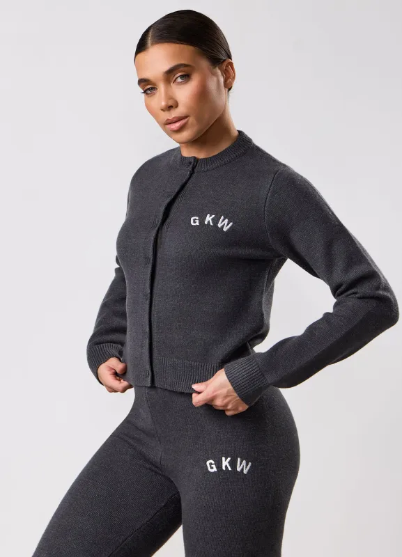 Gym King True Knit Fitted Cardigan - Charcoal made by The Gym King