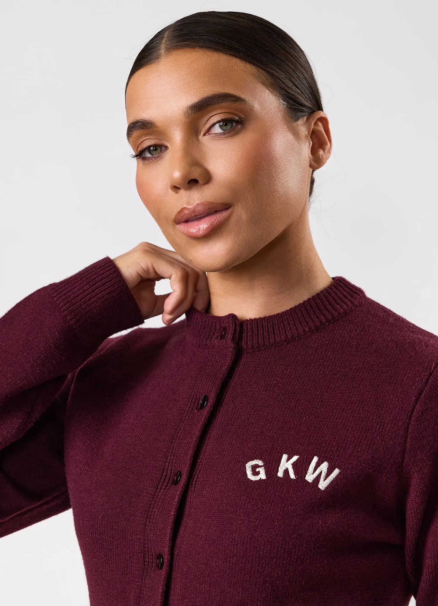 Gym King True Knit Fitted Cardigan - Dark Cherry sold by The Gym King product image thumbnail 4