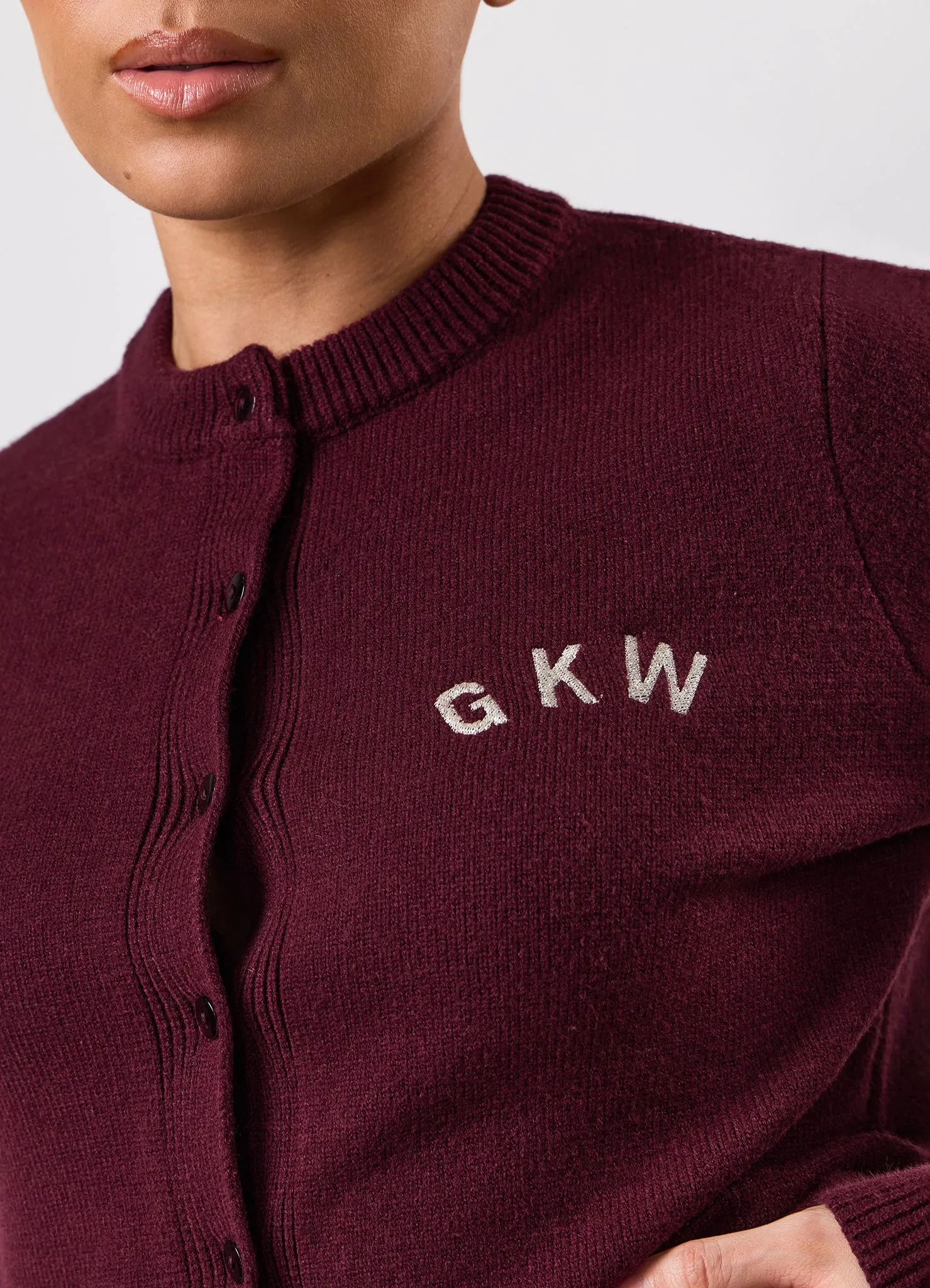 Gym King True Knit Fitted Cardigan - Dark Cherry sold by The Gym King product image thumbnail 5