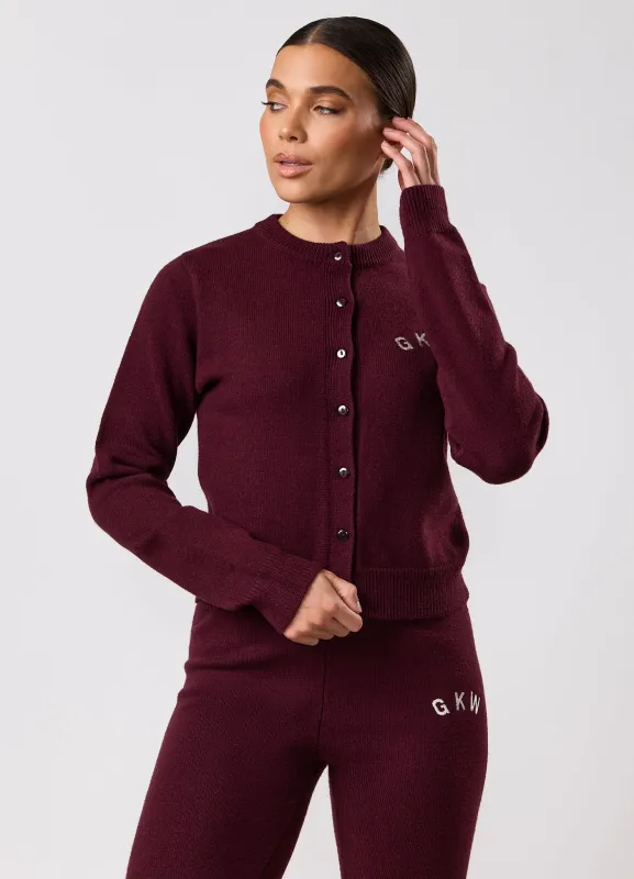 Gym King True Knit Fitted Cardigan - Dark Cherry made by The Gym King