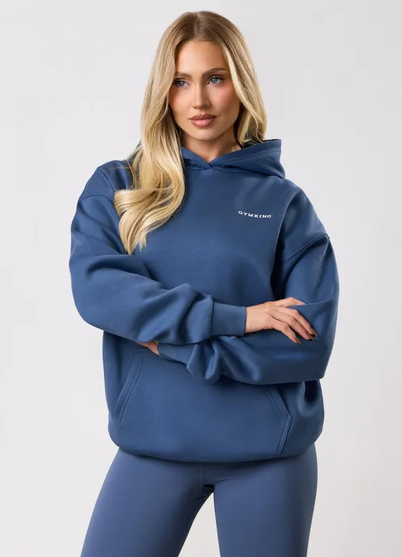 Gym King 365 Relaxed Fit Fleece Hood - Slate Blue sold by The Gym King